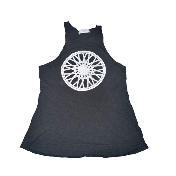 Soulcycle Muscle Tank Top Women's M Black White Wheel Design Small Spellout Back - Picture 1 of 6